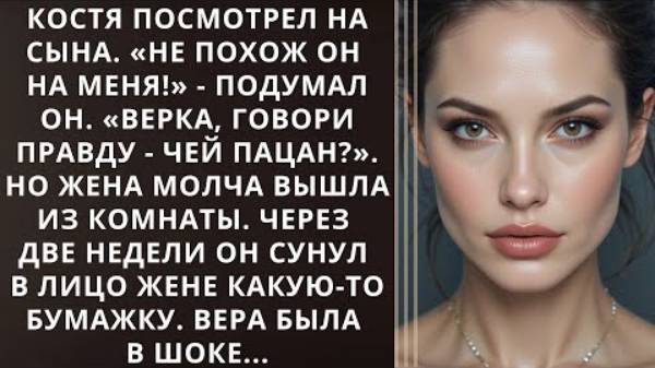 Слушать рассказы  Костя посмотрел на сына «Не похож он на меня!» - подумал он. Верка, говори правду