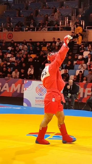 Final battle World SAMBO Championships.Sheikh-Mansur KHABIBULAEV (FIAS 1) claimed the champion title