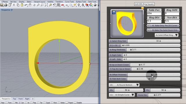 Rhino + Grasshopper designing a Ring, cut with a TROTEC Laser
