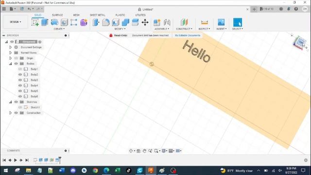 Fusion360 Creating Lettering to Snap-in on a 3d Print - Tolerance Quick Tutorial