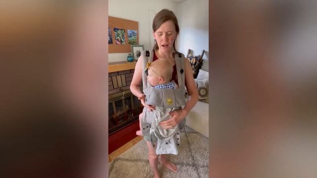 How to nurse your baby while wearing a carrier. Pelvic PT explains!