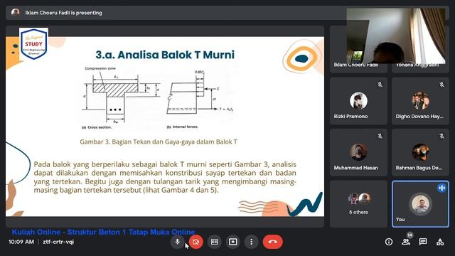 STRUKTUR BETON 1 Analisa Balok T Tatap Muka Online 16 April  2022#kuliahonline#analisabalokT#balokT