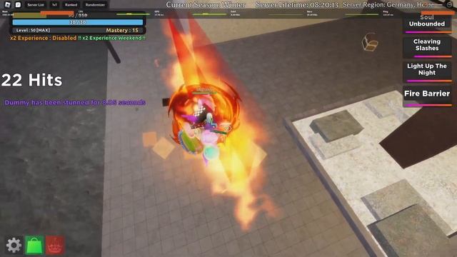 Roblox sakura stand 350 damage midknight (mk) combo
