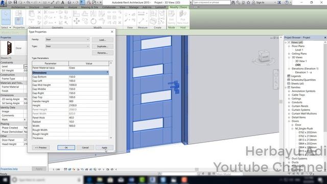 REVIT FAMILY  - Parametric Single Flush Door Part 4 – Door Handle