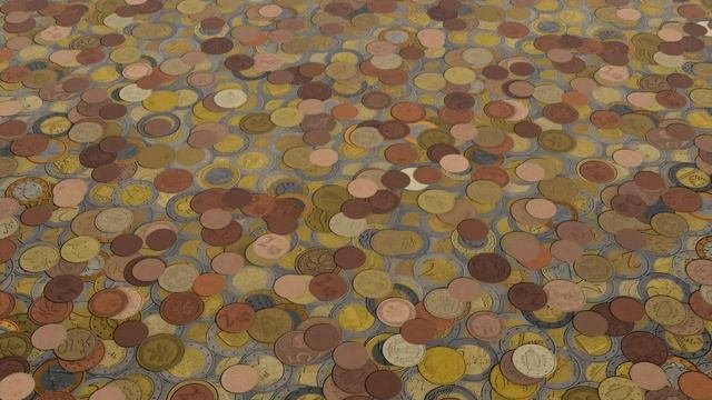 Modern Euro Coins Texture Material
