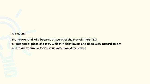 What is the meaning of the word NAPOLEON?