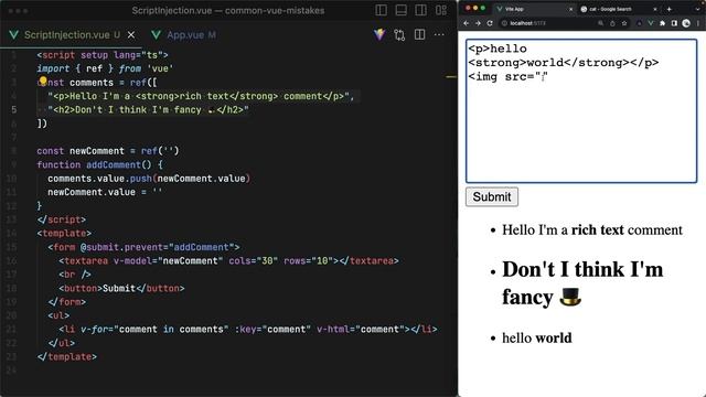 12_Using v-html with User Provided Data
