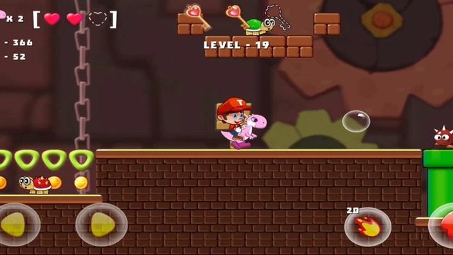 Pink dinosaur. Mano Run Bros. Mario.Voice recording.Kids.Adults.Nintendo.Obstacles.Level 19.