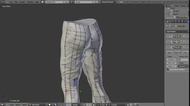Warrior Character | E073 | Retopology | Pants  01