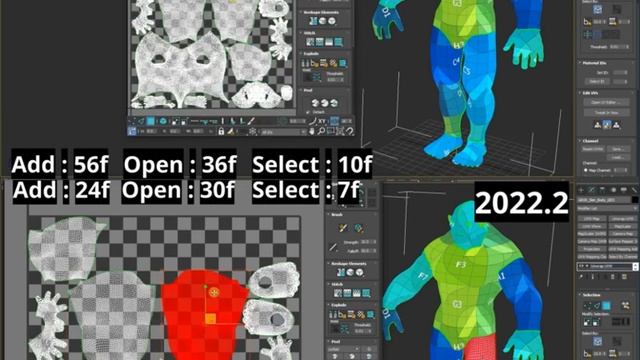 3dsMax 2022 2 - UV Editor Performance Improvement