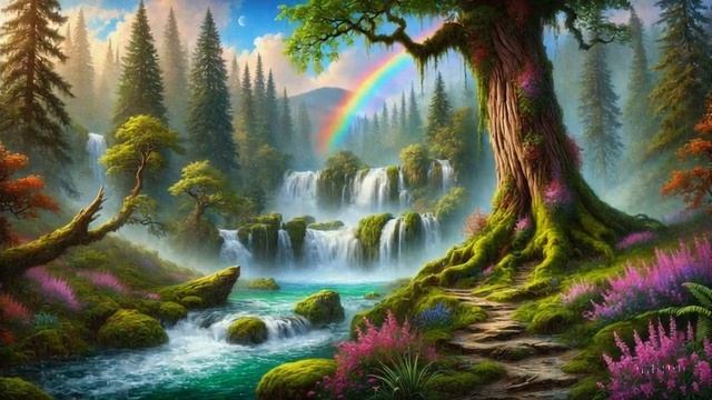 Relaxing Music for Stress Relief ~ Piano Music ~ Mystical Waterfall Serenity