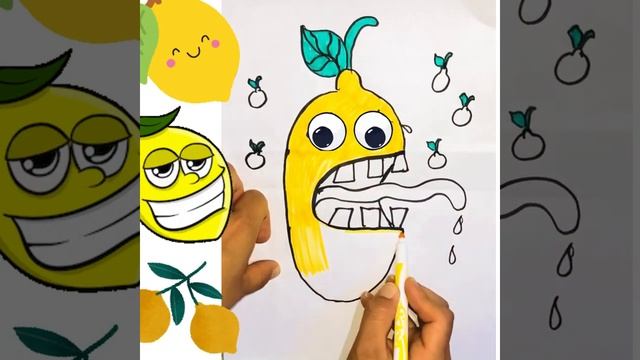Bolalar uchun quvnoq lemon chizish/ Рисование для детей / Drawing funny lemon/ Скрет Салин уйрену/