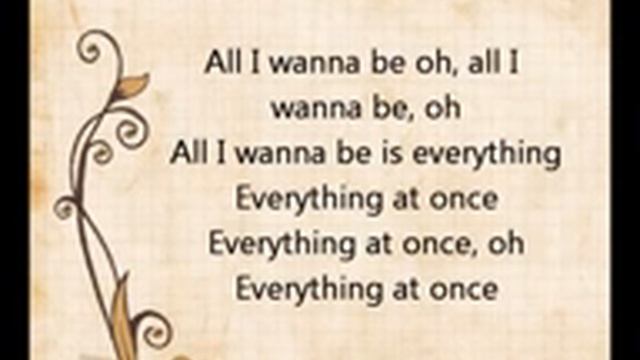 Everything at once,lyrics