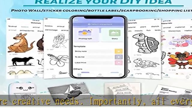 TVAIGER Portable Mini Printer, Inkless Thermal Sticker Printer, Wireless Bluetooth Photo Printer wi