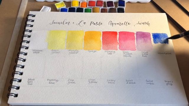 art vlog 🌱 sennelier la petite aquarelle swatch ✨16 half pans