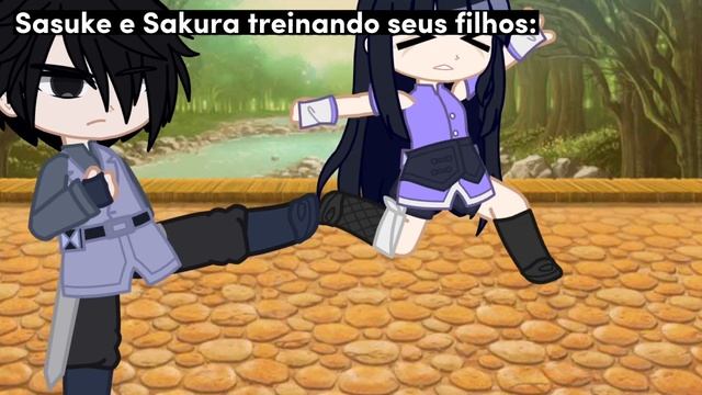Sasuke e Sakura treinando seus filhos: 😰 | SasuHina & NaruSaku Family A.U