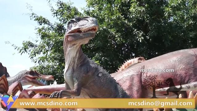 MCSY001-Yangchuanosaurus fight with Chungkingosaurus Dino animatronics