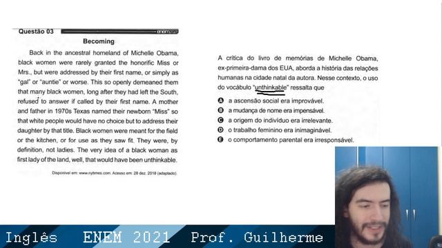 ENEM 2021 - Inglês - resolução comentada