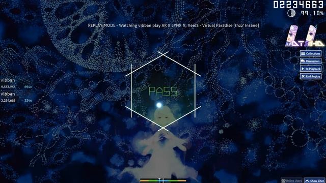 osu! AK X LYNX ft. Veela - Virtual Paradise [thzz` Insane] HDDT 325pp