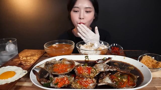 SUB)알이 꽉~찬 밥도둑 간장게장 먹방 리얼사운드 Soy Sauce Marinated Crabs Doenjangjjigae mukbang ASMR