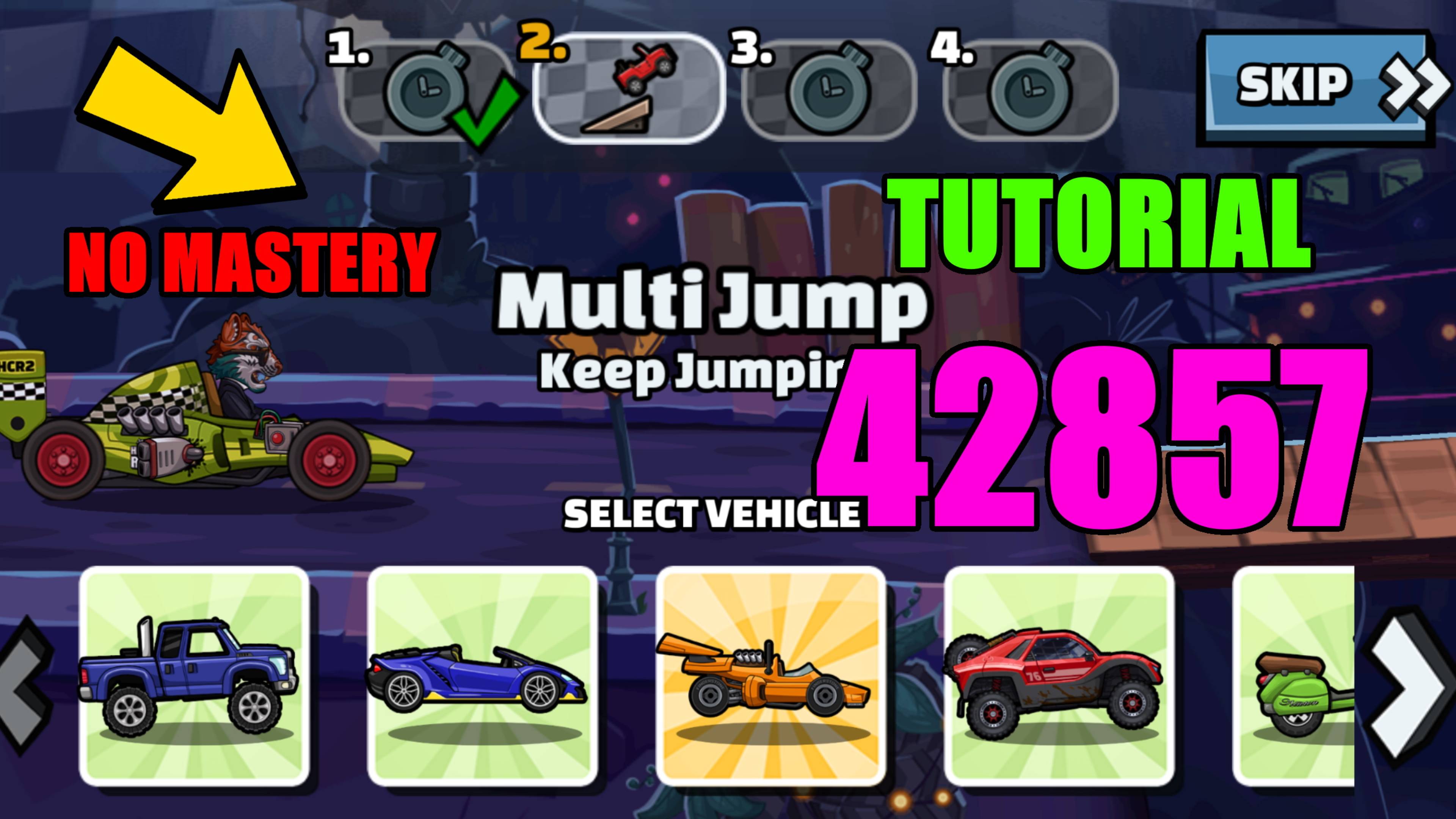 🎮 42857 Tutorial 🎮 (Deftly Descend) - Hill Climb Racing 2