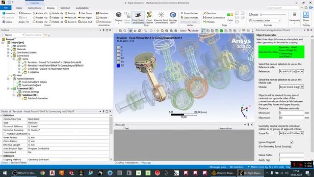 ANSYS RIGID BODY DYNAMICS (V12 ENGINE)