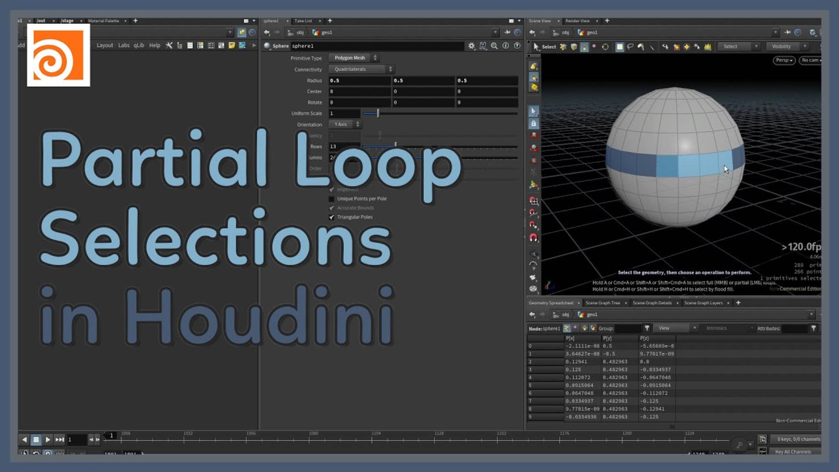 #86 Partial Loop Selections in Houdini