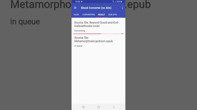 How to convert EPUB and MOBI to PDF using Ebook Converter on Android.