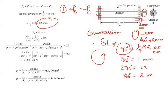 Analysis of Composite bar | SOM | Strength of Materials | Bolt & Nut Problem | Tamil