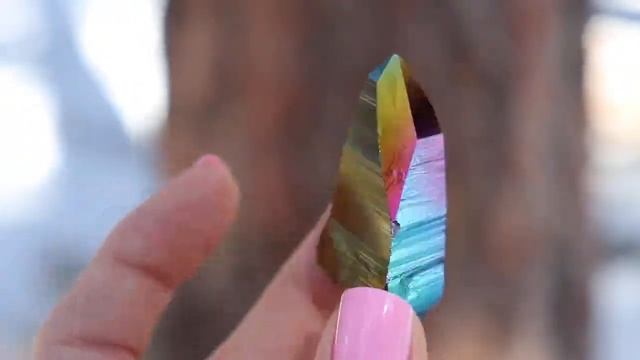 233845800615 Metallic Iridescent Rainbow Titanium Aura Lemurian Quartz From Colombia (: (: