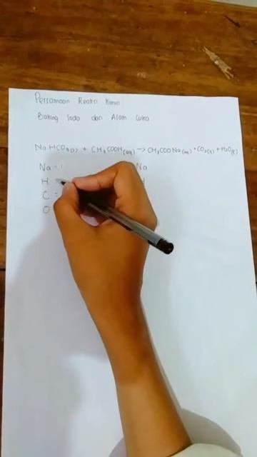 Penyetaraan reaksi kimia baking soda dan cuka oleh HIKMAH AULIA FITRI XA5/16