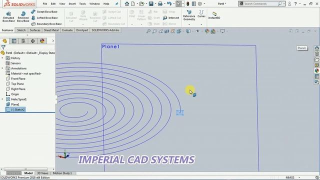 SPIRAL FEATURE & SPIRAL CUT IN SOLID WORKS