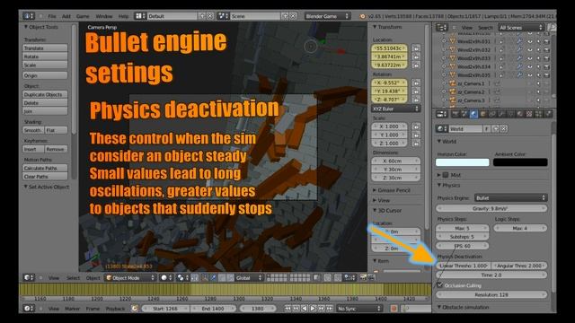 Blender & Bullet Bricks - Ep#01 Epic Fail: Self Collapsing Building