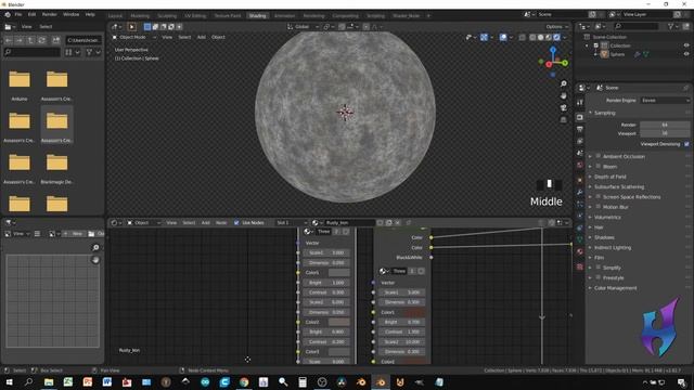 Blender Rusty Iron Material / Blender Paslı Demir Materyali (Free Download)