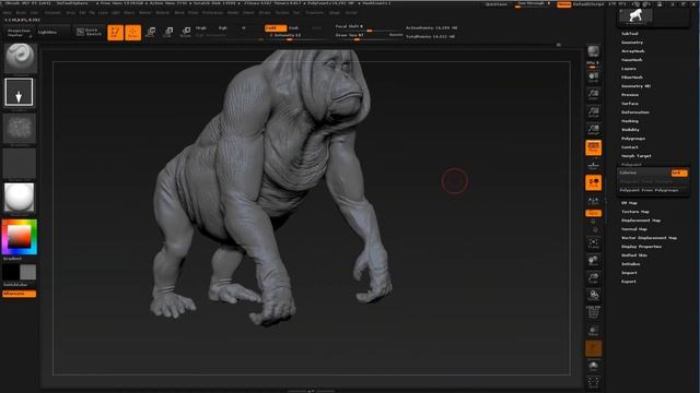 Organic Modeling - ORANGUTAN Part 6 Finish up Modeling ADDING SKIN in Zbrush 4R7