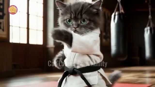 Karate Kittens Demonstrating Meowtial Arts