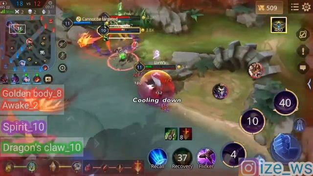 [Garena RoV] Sanguine Blade Omen skin - solo rank, pro builde(item rune enchantment)