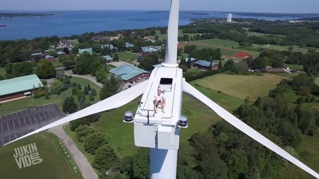Drone Finds Man Napping On A Wind Turbine | Way Up