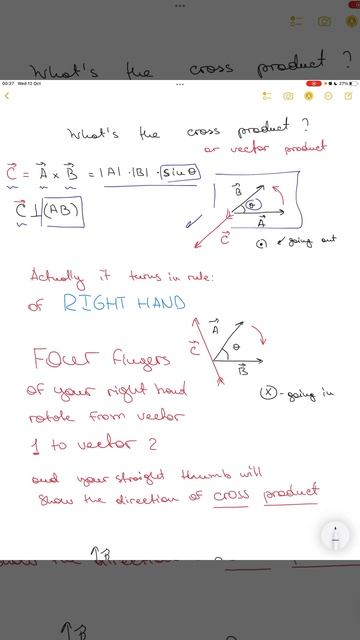 Cross Product and Right Hand Rule in 60 sec 🤯 #shorts