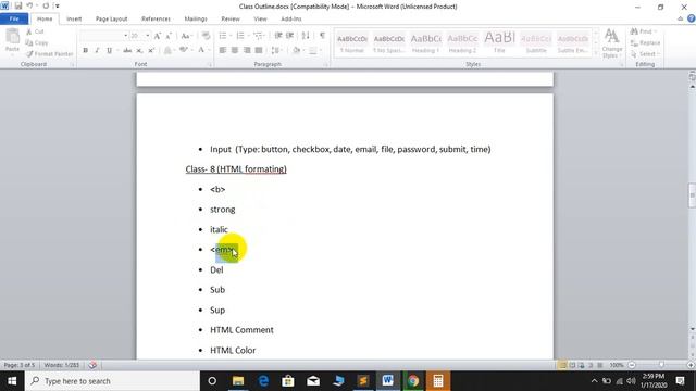 html class 7