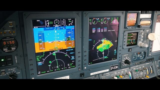 Full approach and landing in rainy Moscow Domodedovo