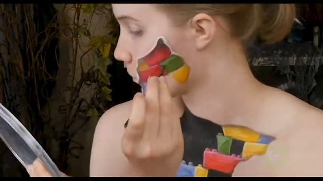 ✅Lego Bricks Halloween Makeup Illusion (Speed-painting)