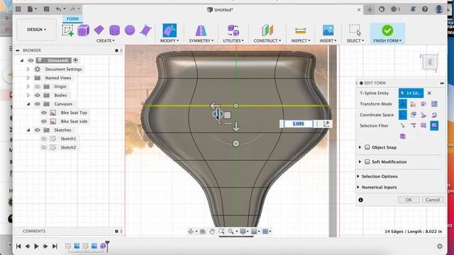 Fusion 360   Sculpting Bike Seat