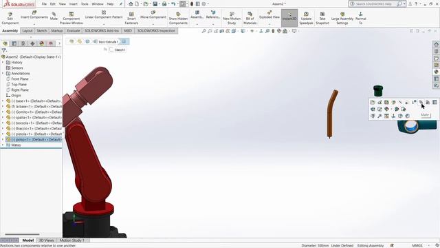 Assemble Robotic Arm (All part's) in Solidworks #Robot#Robotic arm #Solidworksprojects #Engineering