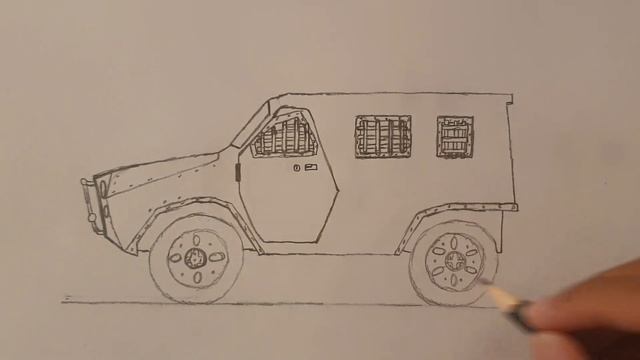 How to draw a military armored truck