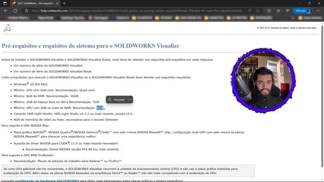 ESSA É A CONFIGURAÇÃO MINIMA PARA VOCÊ QUE PRETENDE USAR O SOLIDWORKS
