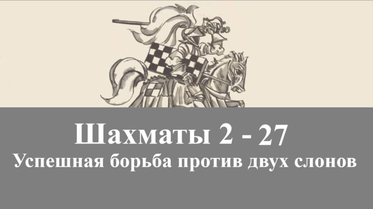 Шахматы. Занятие 2-27. Успешная борьба против двух слонов.