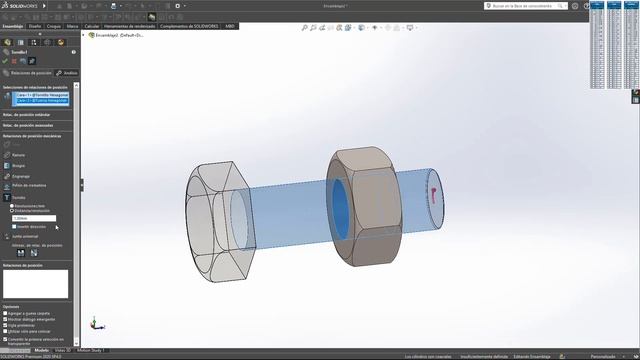 SIMULAR EL PASO DE UNA ROSCA EN #SOLIDWORKS (RELACIÓN DE POSICIÓN MECÁNICA - TORNILLO)