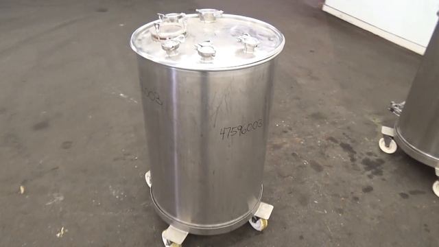 Used- Tank, Approximate 50 Gallon, 316 Stainless Steel, Vertical - stock # 47596003