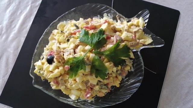 Салат Из Консервированных Кальмаров!